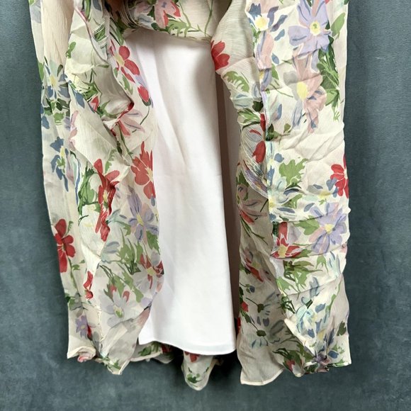 Polo Ralph Lauren Dress Womens Size 0 Multicolor Floral Flutter Sleeve - Picture 10 of 16